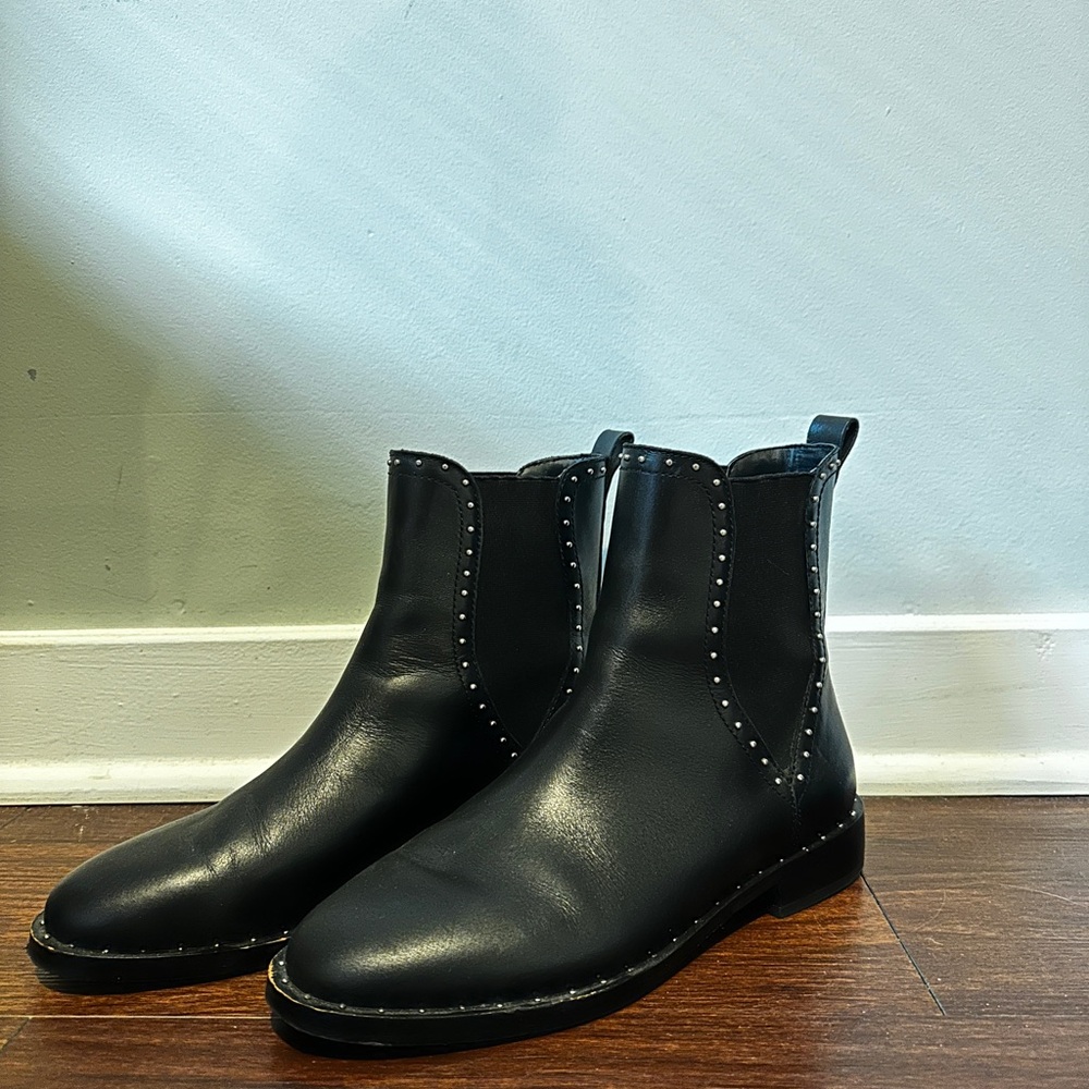 Rebecca Minkoff Black Leather Studded Boots